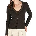 Grace Dane Lewis Petite Brown Wool Cardigan