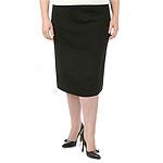 Grace Dane Lewis Plus Ribbec Black Knit Skirt