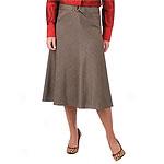 Grace Elements Brown Bias-cut Skirt With Belt