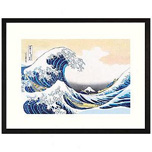 Great Wave Off Kanagawa By Hosukai Framed Print