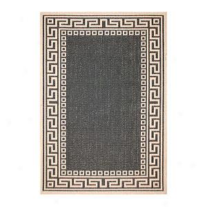 Greek Key Black Indoor & Outdoor Rug