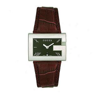 Gucci Men's Alligator G Rectangle Watch Ya100301