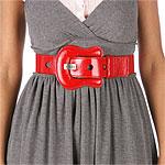 Conjecture Patent Leather Belt With Oversized Buckle