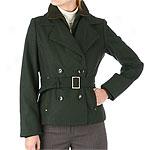 Guess Wool Blend Belted Hound Peacoat