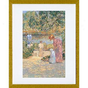 Hassam Desfending The Staircase Framed Print