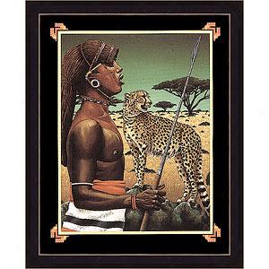 Hunter And Cheetah Framed Print