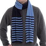 Imperial Men's Striped Rib Knitt Cashmere Scarf