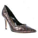 Joey O Aida Quilted Pump With Chain Accent