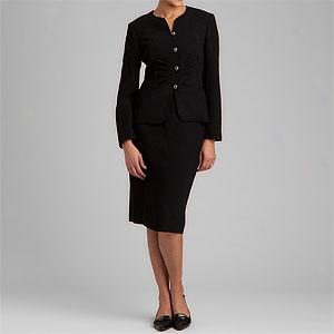John Meyer Black 4 -button Skirt Suit