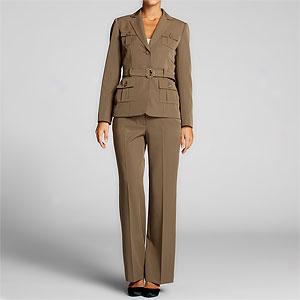 John Meyer Brown Pantsuit With Belt