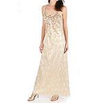 Js Boutique Beaded Lace V-neck Evening Gown