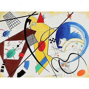 Kandinsky Throughgolng Line Painting 36in X 4i8n
