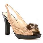 Kate Spade Galore Tweed Slingback Heel With Fur