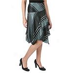 Kenneth Cole Reaction Inclination Slice Striped Silk Skirt