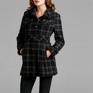 Kenneth Cole Reaction Plaid Wool Coat