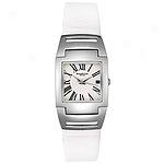 Kenneth Cole Women's Steel & White Leather Watch