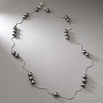 Kenneth Jay Lane Black Pearl Link Necklace