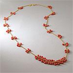 Kenneth Jay Lane Elongated Coral Bead Necklace