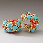 Kenneth Jay Lane Fashion Cabachon Clip-on Earrings