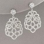 Kenneth Jay Lane Pave Crystal Lace Dangle Earrings