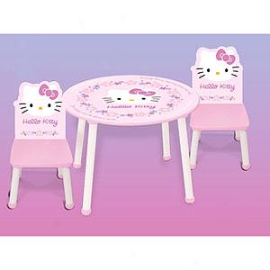 Kidkraft Hello Kitty Wooden Table And Chairs Set