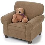 Kids Club Chair In Tan Microfiber Suede