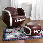 Kids' Football Swivel Chair & Ottoman