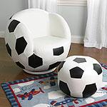 Kids' Soccer Swivel Chair & Ottoman