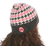 Kinross Pure Cashmere Knit Hat With Button Tab
