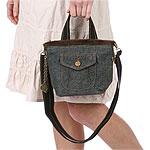 Kipling Denim-look Mini Bucket Bag With Faux Fur