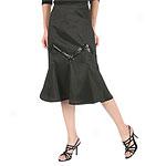 Km Collections Black Taffeta Stretch Skirt