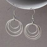 Ladies' Dangling Circles Stainless Knife Earrings