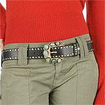 Lake Shore Drive Studded Leather Belt With Stones