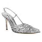 Laundry Macy Strappy Metallic Leather Slingbacks