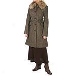 Laundry Wool Blend Tweed Trench Cover Wih Fut Trim