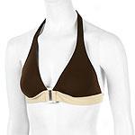 Lauren By Ralph Lauren Dark Brown Halter Swim Top