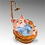 Limoges Pig In A Bathtub