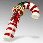 Limoges Porcelain Candy Cane With Ribbon Box