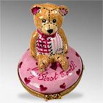 Limoges Porcelain Girls My First Tooth Bear Box