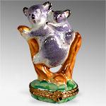 Limoges Porcelain Koala Bears On Offshoot Box