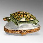 Limoges Porcelain Turtle On Base Bx