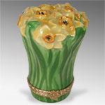 Limoges Porcelain Yellow Floral Bouquet Box