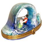 Limoges Surfer On An Oean Wave Keeepsake Box