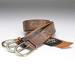 Linea Pelle Stitched Genuine Leather Belt