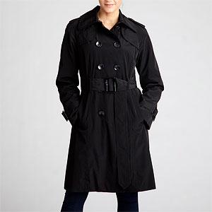 London Fog Black Double-breasted Trench Cover