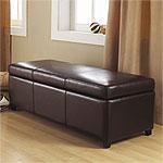 Lorraine Brown Leather Storage Bench