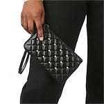 Lovcat Heart Studded Leather Wristlet