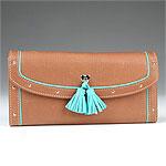 Lovcat Large Leather Clutch Wallet With Tassels
