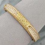 Luca Carati 18k 1.61 Ctw Diamond & Sapphire Bangle