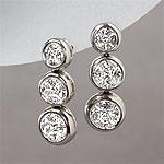 Luca Carati 18k 2.97 Cttw 3-stone Diamond Earrings